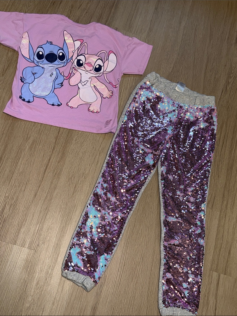 Purple Sequin Sweat Pants